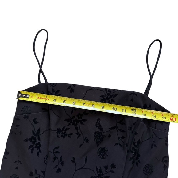 Rampage Wear Black Floral Velvet Burnout Spaghetti Strap Mini Dress Sz 8 10 Y2K - Picture 5 of 12